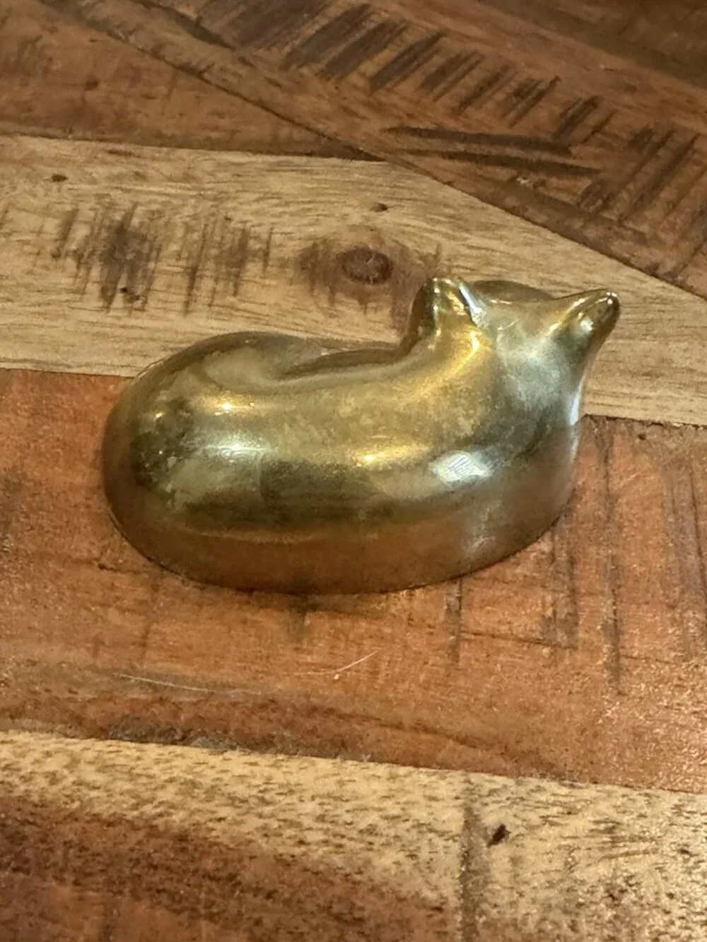 Vintage Brass Cat Kitty Sculpture Figure